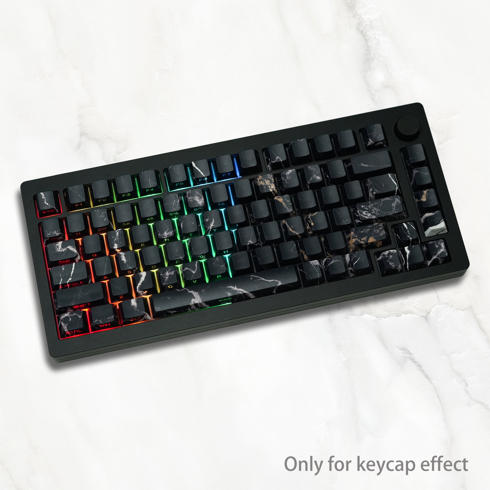 XVX Womier Marble Keycaps White Black Side-printed RGB shine through PBT factory keycap for Mechanical keyboards Customs