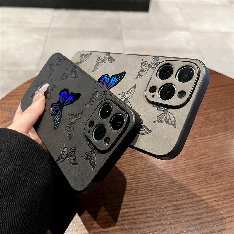Butterfly Pattern PU Leather Phone Case For Iphone 11 12 13 14 15 Lens Protect Phone cover For Iphone 6/7/8/xr/xs