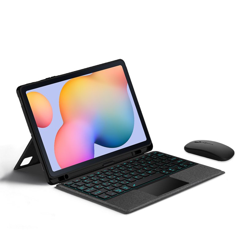 For Samsung Galaxy Tab S6 Plus/ S7 Fe 12.4 Inch Magnetic Tablet Cover With Pencil Slot Wireless Keyboard Case