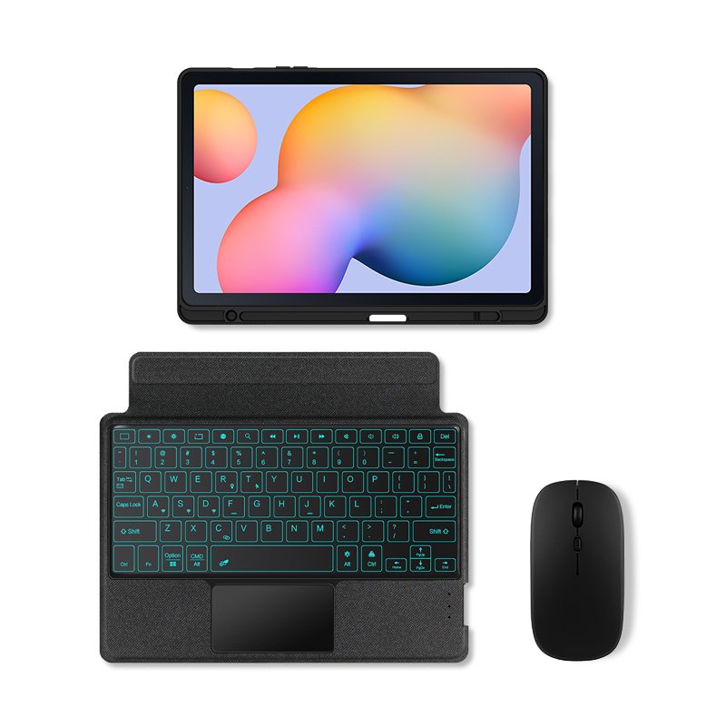 For Samsung Galaxy Tab S6 Plus/ S7 Fe 12.4 Inch Magnetic Tablet Cover With Pencil Slot Wireless Keyboard Case
