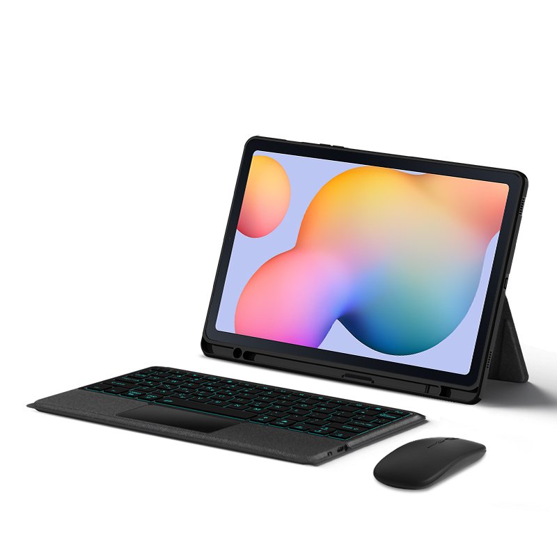 For Samsung Galaxy Tab S6 Plus/ S7 Fe 12.4 Inch Magnetic Tablet Cover With Pencil Slot Wireless Keyboard Case