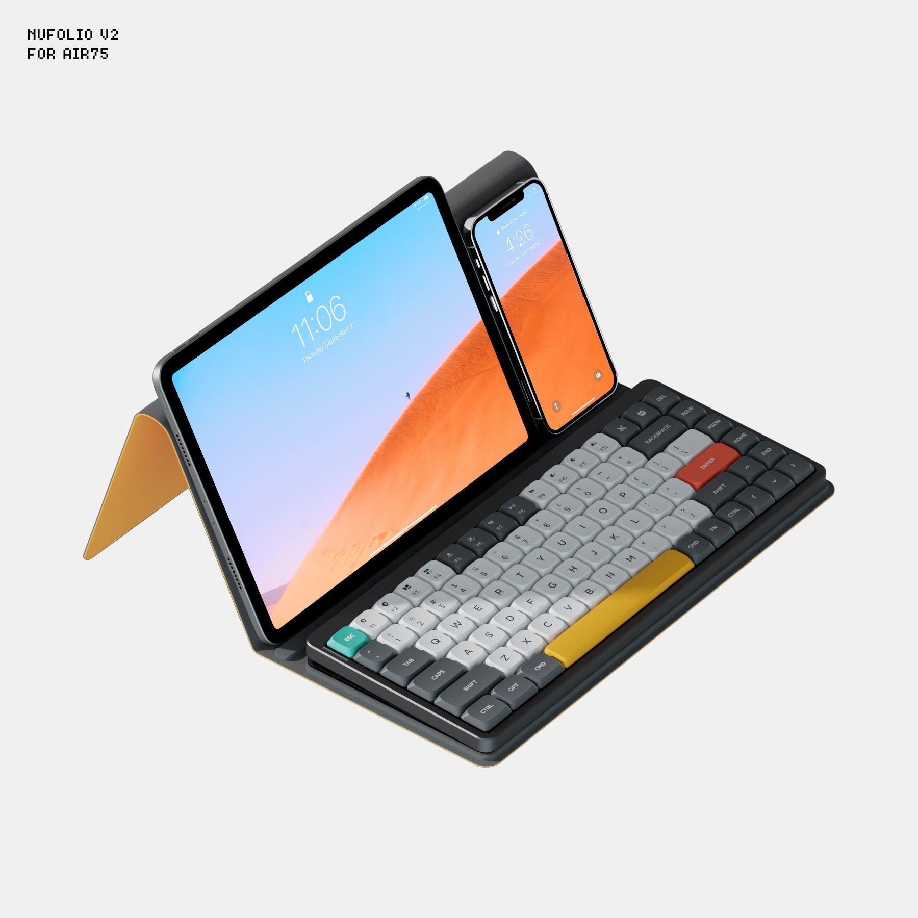 NuPhy Air75 Keyboard 75% Compatible with Windows and Mac System Gateron Switch Low Profile Wireless Mechanical Keyboard