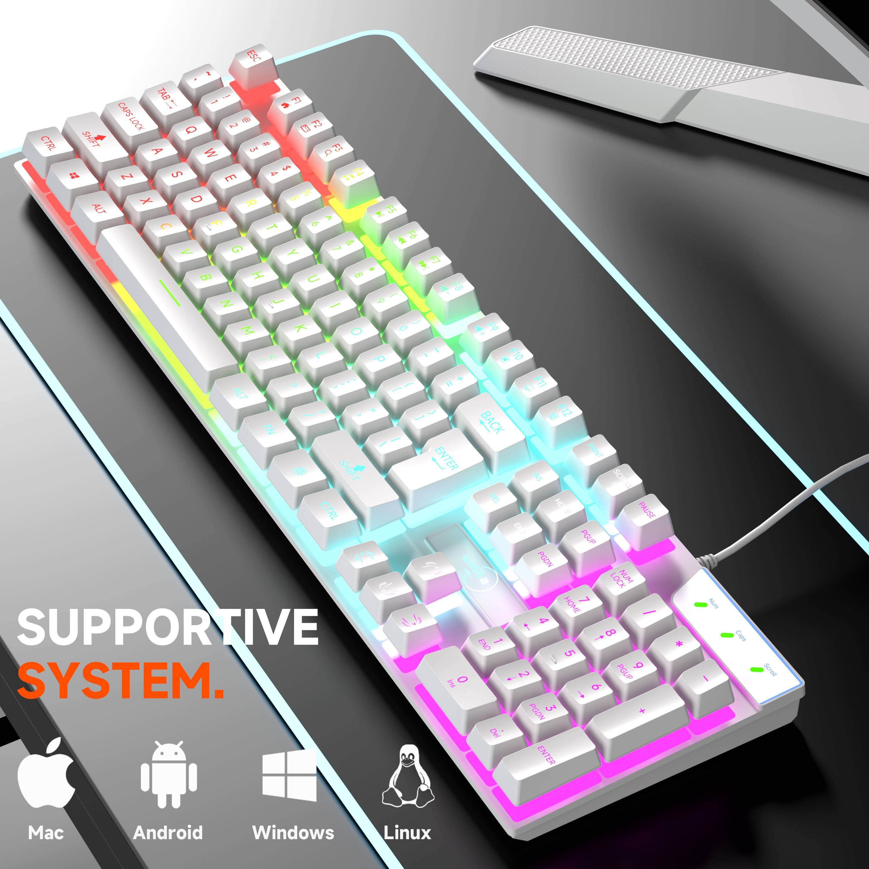 RGB Backlit Customizable Gaming Keyboards with Language and Logo Options computer keyboard