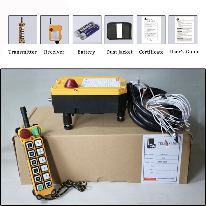 Ex-factory price 433mhz F24-12S 24V 220V 380V industrial Radio 12 button wireless hydraulic crane Electric Hoist remote control