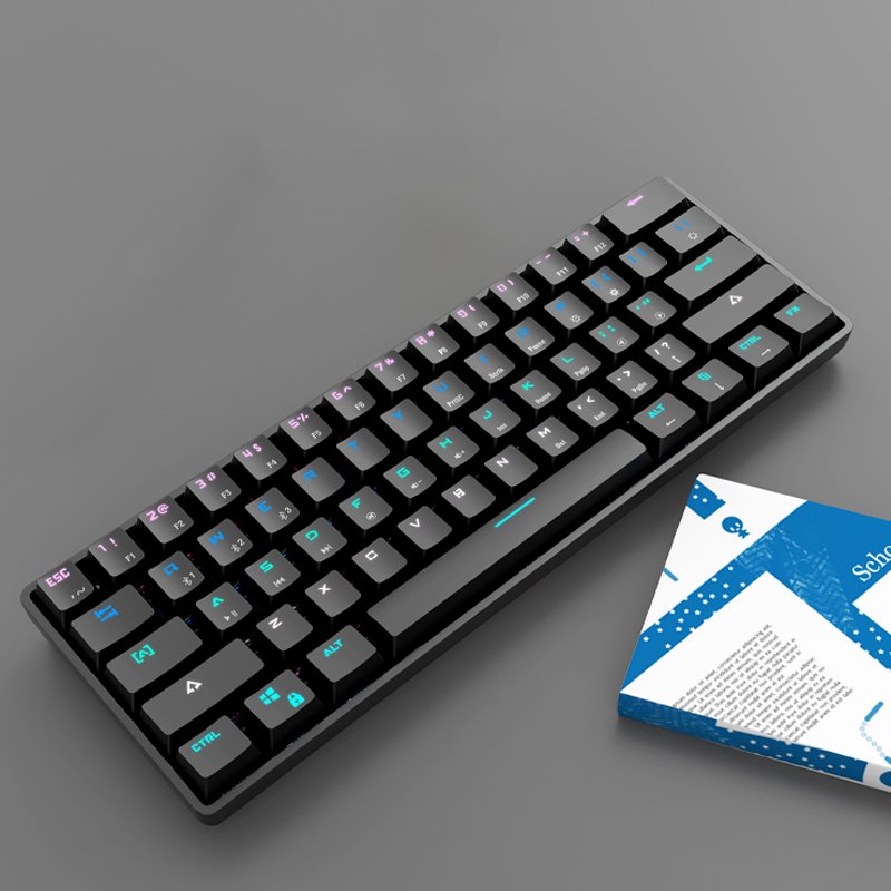 61key gamer computer rgb led colored wireless usb gaming computer accessories teclado laptop BT ergonomic mechanical keyboard