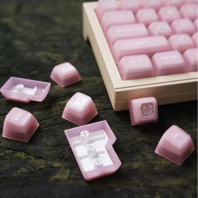 160 Keys White Ice Translucent Double Shot Keycaps Sa Profile For Alice Layout Mx Switch Oem Mechanical Keyboard Keycaps