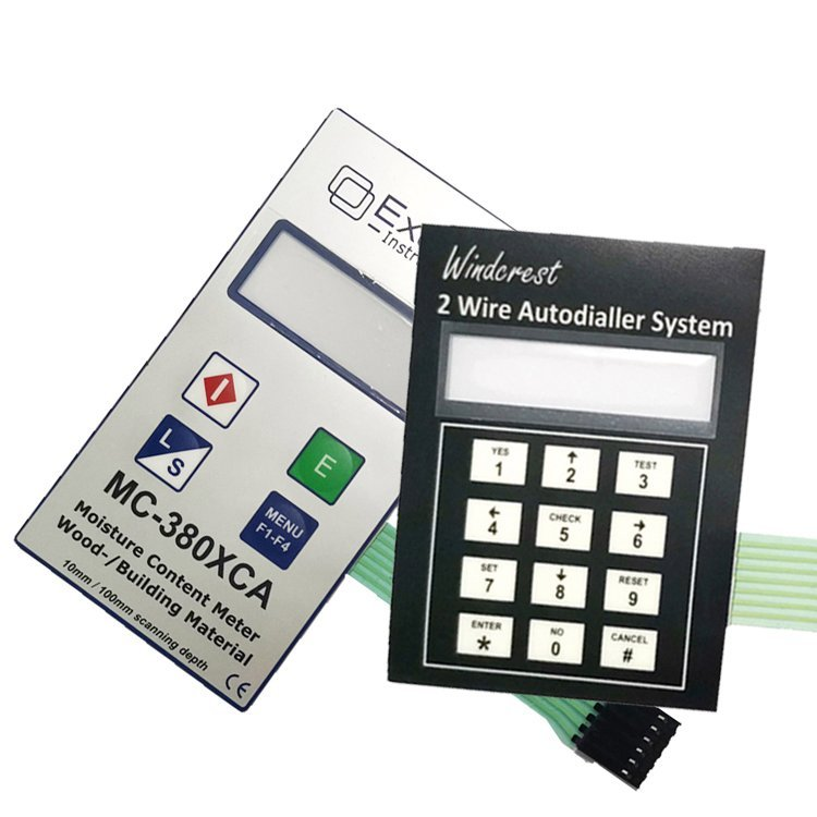 Low Moq Price Custom Design PC Label Sticker Membrane Button Keypad keyboard Membrane Switch With Led Illuminated