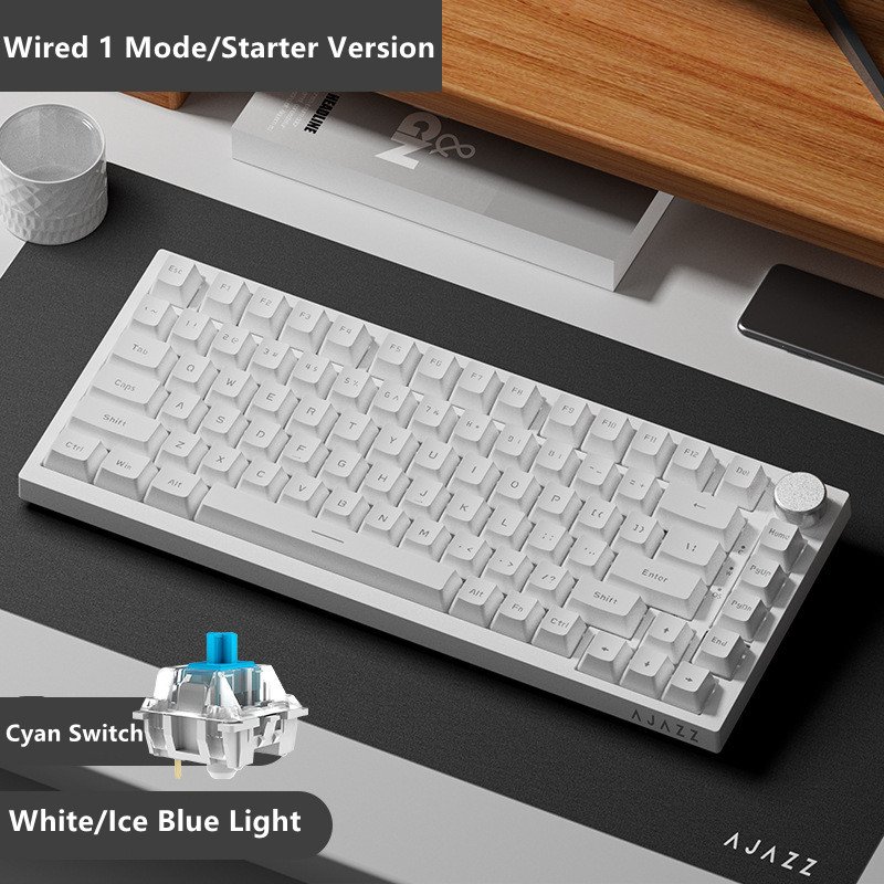 AK820 USB Wired RGB Gaming Mechanical Keyboard White/Black/Purple Customized 75% Layout Gasket Structure For Pc Computer