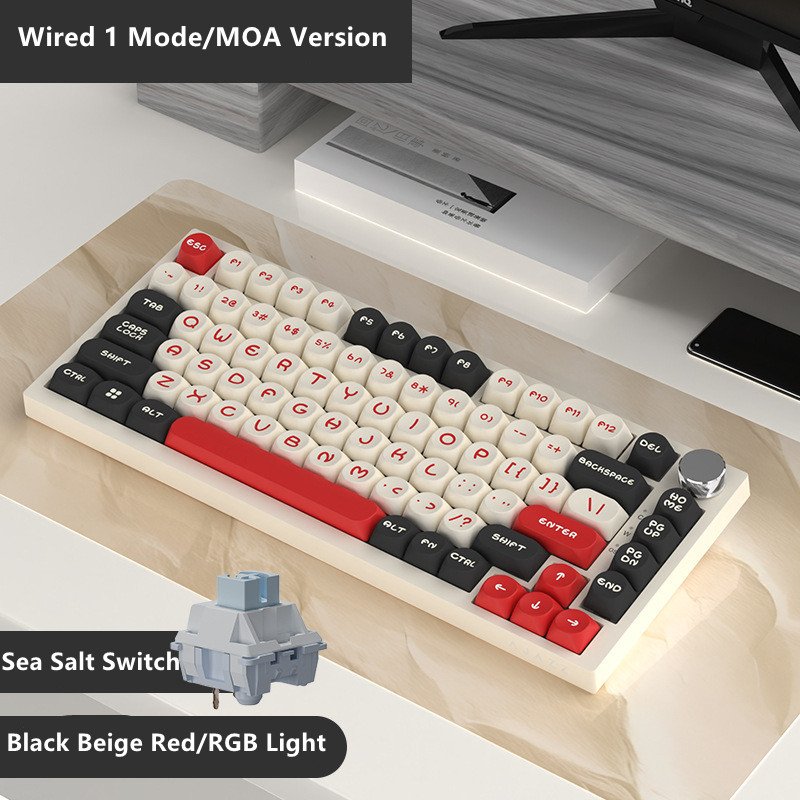 AK820 USB Wired RGB Gaming Mechanical Keyboard White/Black/Purple Customized 75% Layout Gasket Structure For Pc Computer