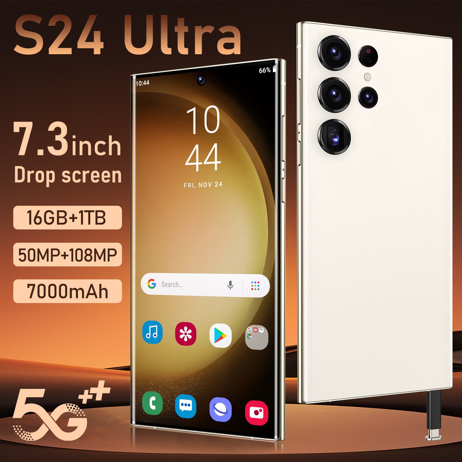 2024 Original Brand New S24 Ultra Phone 7.3 Inch 4G 5G WIFI Smartphone with Stylus Pen 4 Cameras Facial Recognition Unlock Phone