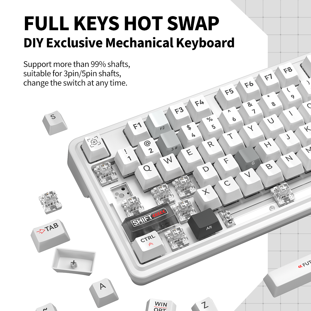 Mechanical Keyboard RGB Backlit Gaming Keyboard Gamer Gasket usb Wired Ergonomic 82 Keys White Axis Tecnologia Oem Teclado