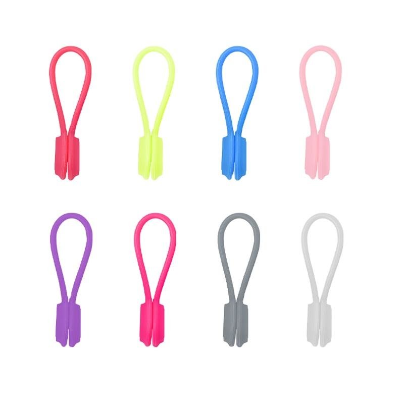 Customized Silicone rubber Strong Magnetic Cable Ties Twist Ties for Bundling and Organizing Cables Cords
