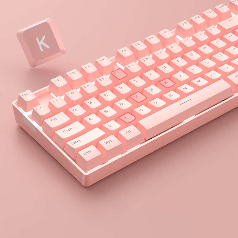 87 Keys Hot Selling Wireless Gaming Keyboard For Computer Green Switch Luminescent Mechanical Keyboard