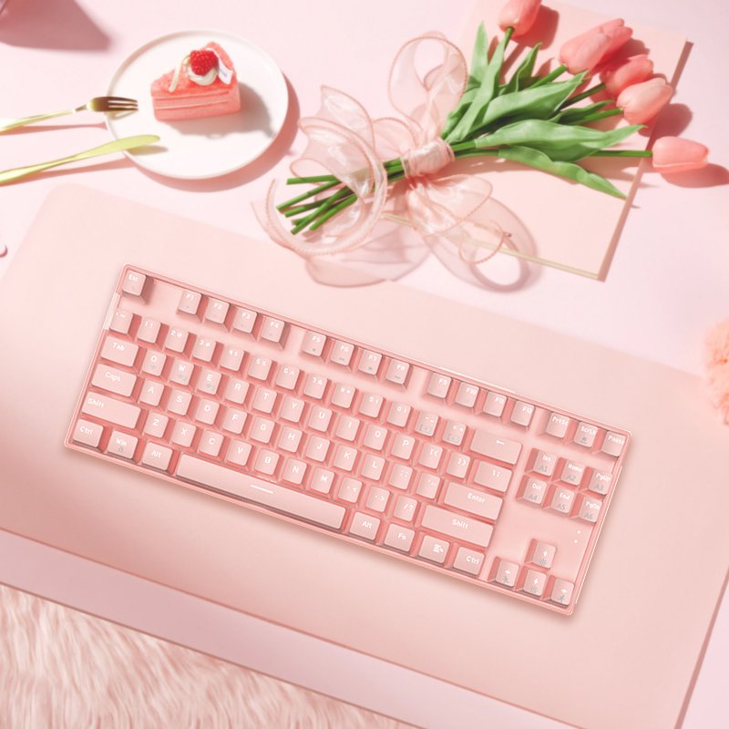 87 Keys Hot Selling Wireless Gaming Keyboard For Computer Green Switch Luminescent Mechanical Keyboard