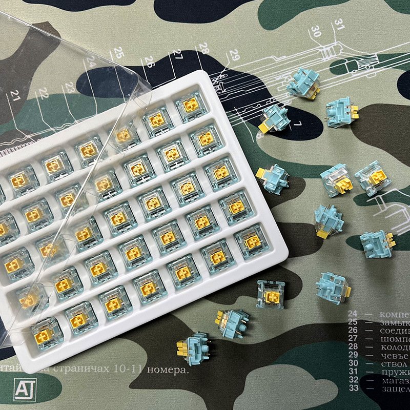 homoo Sea salt lemon shaft silent Pro 47g linear shaft hot swappable five pin customized mechanical keyboard switch