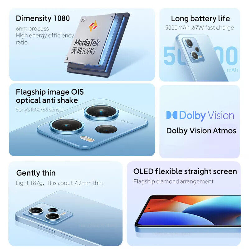 Wholesale Hot 5G Smart Mobile Phones telefonos xiaomi redmi note 12 pro 5g 6 GB/8 GB 128 GB/256 GB celular redmi note 12 pro