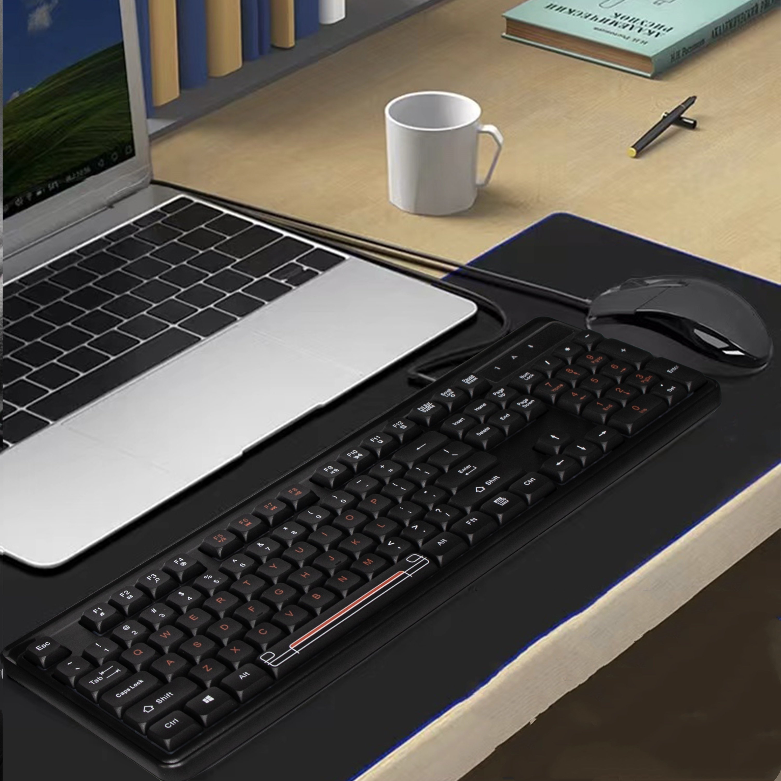 104Keys RGB Keyboard With ABS Keycap Full Size Computer Keyboard Wired Usb Office Keyboard For Windows Mac Pc