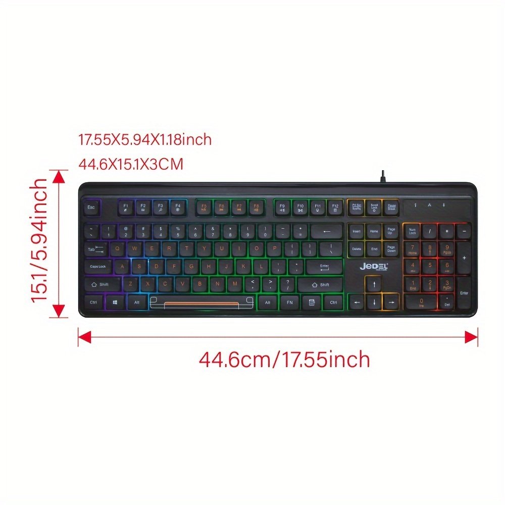 104Keys RGB Keyboard With ABS Keycap Full Size Computer Keyboard Wired Usb Office Keyboard For Windows Mac Pc
