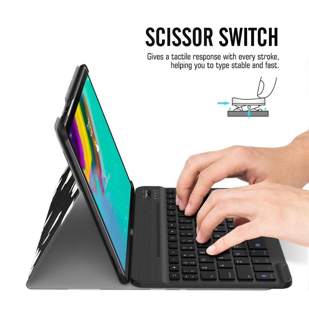 MoKo PU Leather Detachable Keyboard Cover Case for Samsung Galaxy S5e