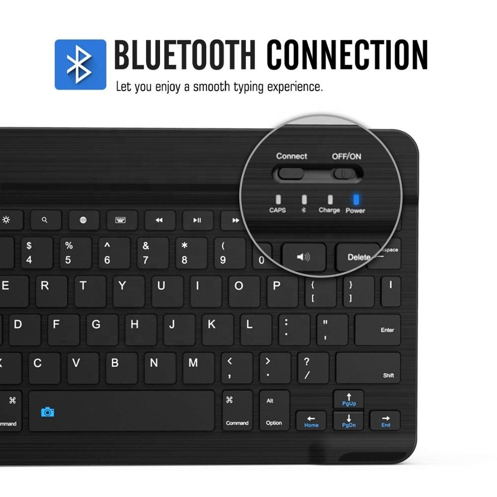 MoKo PU Leather Detachable Keyboard Cover Case for Samsung Galaxy S5e