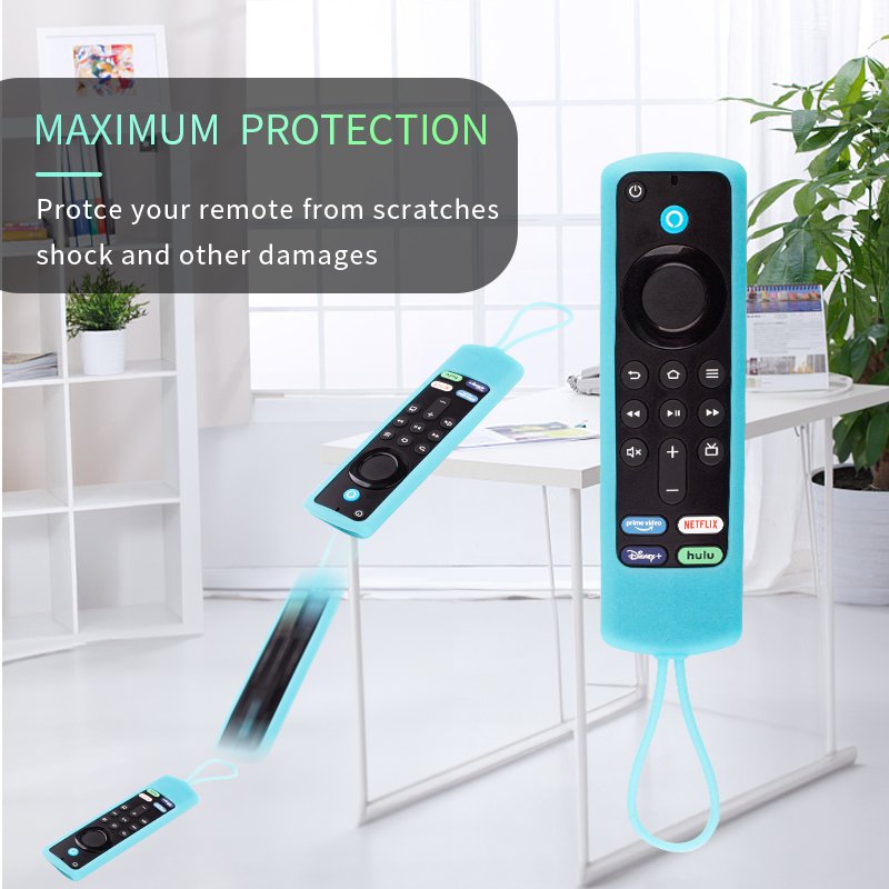 Positive Feedback TVs Mini Keyboard Case Cover Small Waterproof Silicone Case Shell Protecting for Amazon Fire tv Remote Control