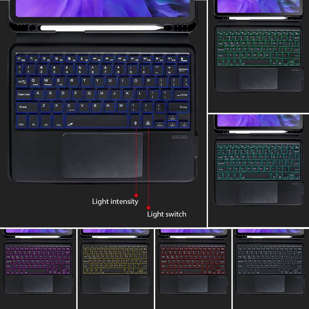 wireless Keyboard case for ipad 10.2 for Ipad air 5 4 3 ipad pro 11 magic wireless touchpad keyboard cover factory wholesales