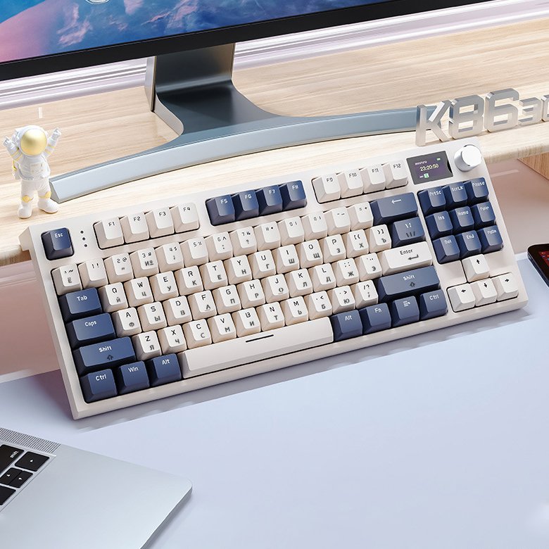 Custom English Russian Korean Spanish Portuguese Attack Shark K86 Wired BT Wireless 2.4G RGB Mechanical Keyboard with Screen