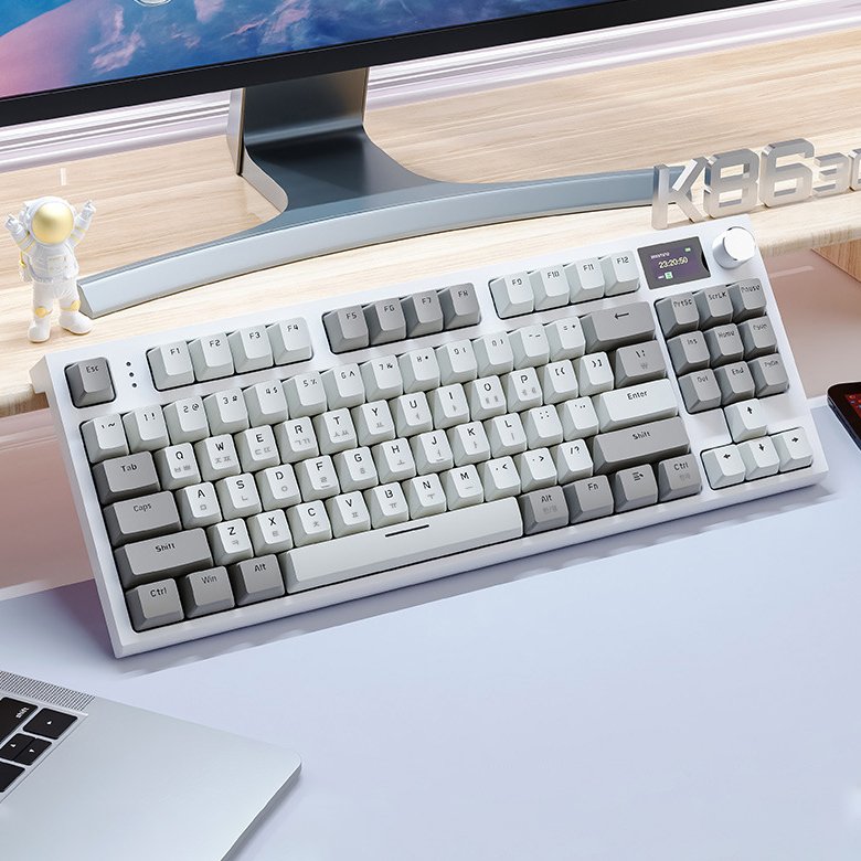 Custom English Russian Korean Spanish Portuguese Attack Shark K86 Wired BT Wireless 2.4G RGB Mechanical Keyboard with Screen