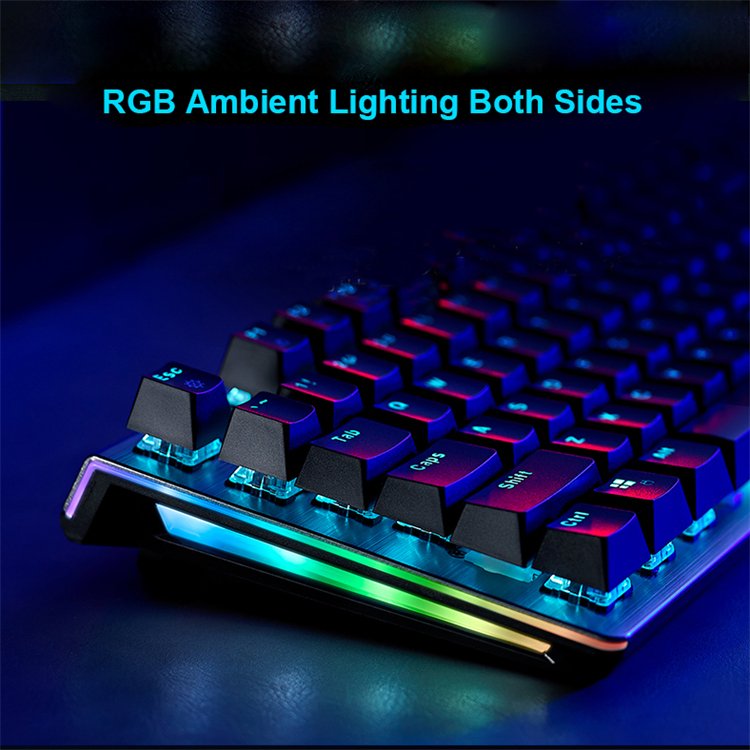 Rapoo V530 Custom Optical Switch Wired Rgb 104Key Feel Cyan Keycaps Waterproof Keyboard Gaming Mechanical Pcb