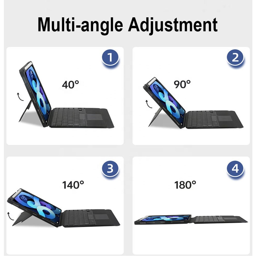 Case with Keyboard for iPad 10th 10 generation 10.9 2022 Trackpad Touch RGB Backlit Magnetic Detachable Wireless Keyboard Cover