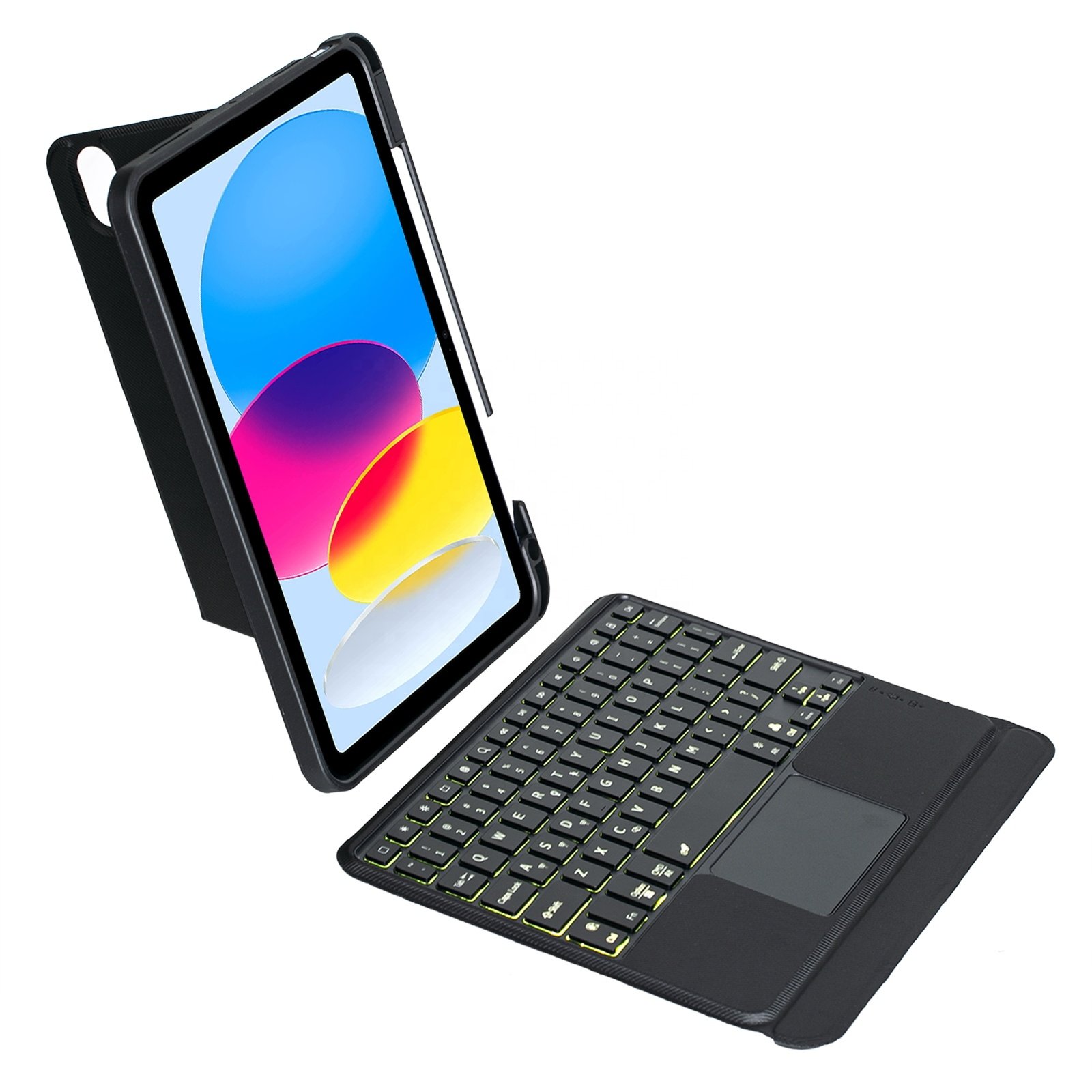 Case with Keyboard for iPad 10th 10 generation 10.9 2022 Trackpad Touch RGB Backlit Magnetic Detachable Wireless Keyboard Cover
