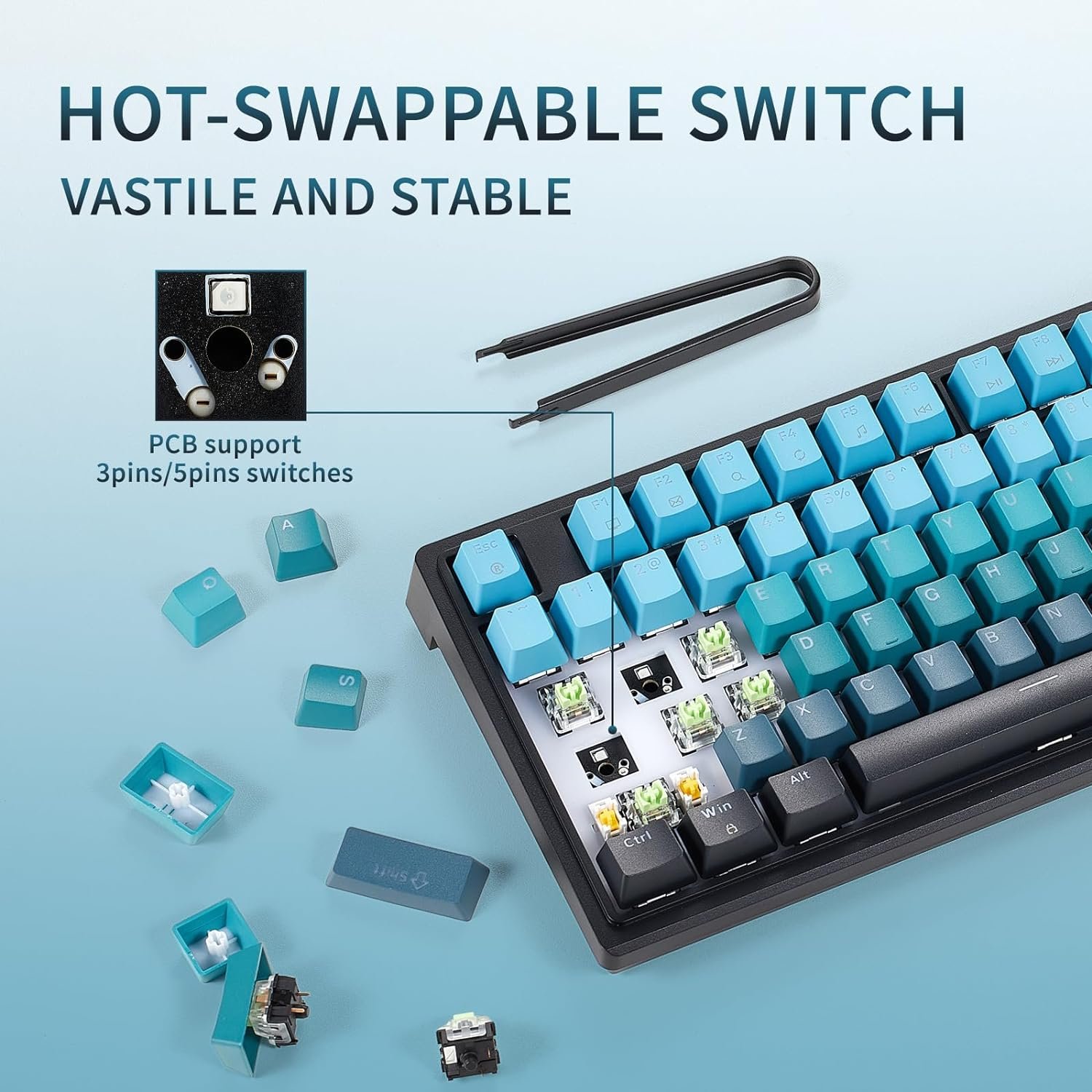 Hot Selling High Quality RGB Backlit Mechanical Gaming Keyboard Mixed Color Wired Keyboard for PC desktop gaming mini keyboard