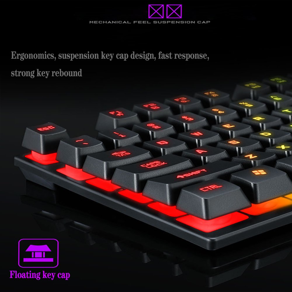 Low MOQ Free Gaming Keyboard and Mouse Gaming Pc LED Usb Customized Logo Standard Computer Accessories Stock Wired Ultra Thin