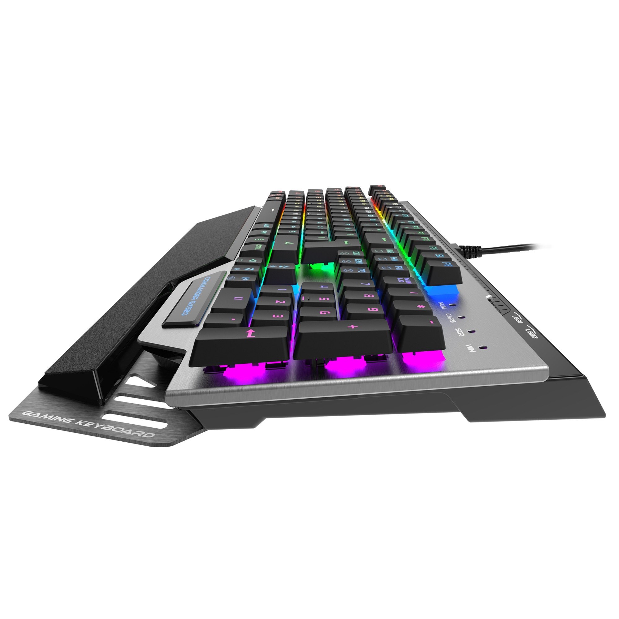 GX920 Wired RGB waterproof multimedia mechanical gaming keyboard 2 USB Bub 104Keys stock for gamer