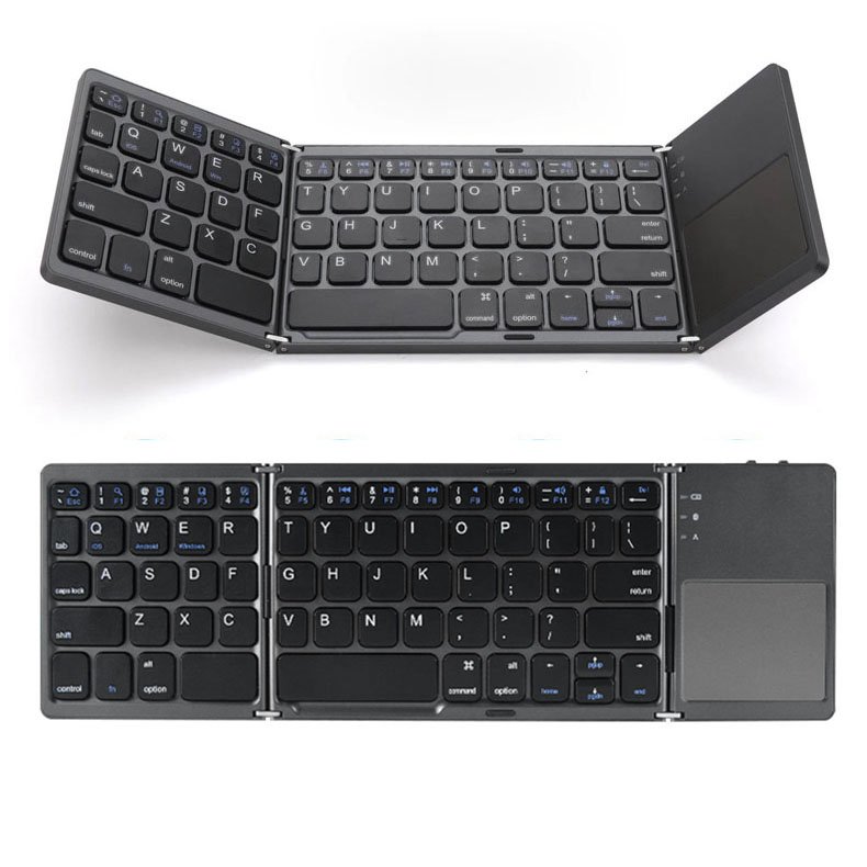 Tri-folding Ultrathin rechargeable and portable keyboard bluetooth connection for cell phone and tablet
