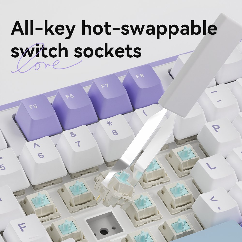 AJAZZ AK980 RGB Wireless Wired keyboard tri-mode BT 2.4G Mechanical Switch Gaming Mechanical Keyboard Type C