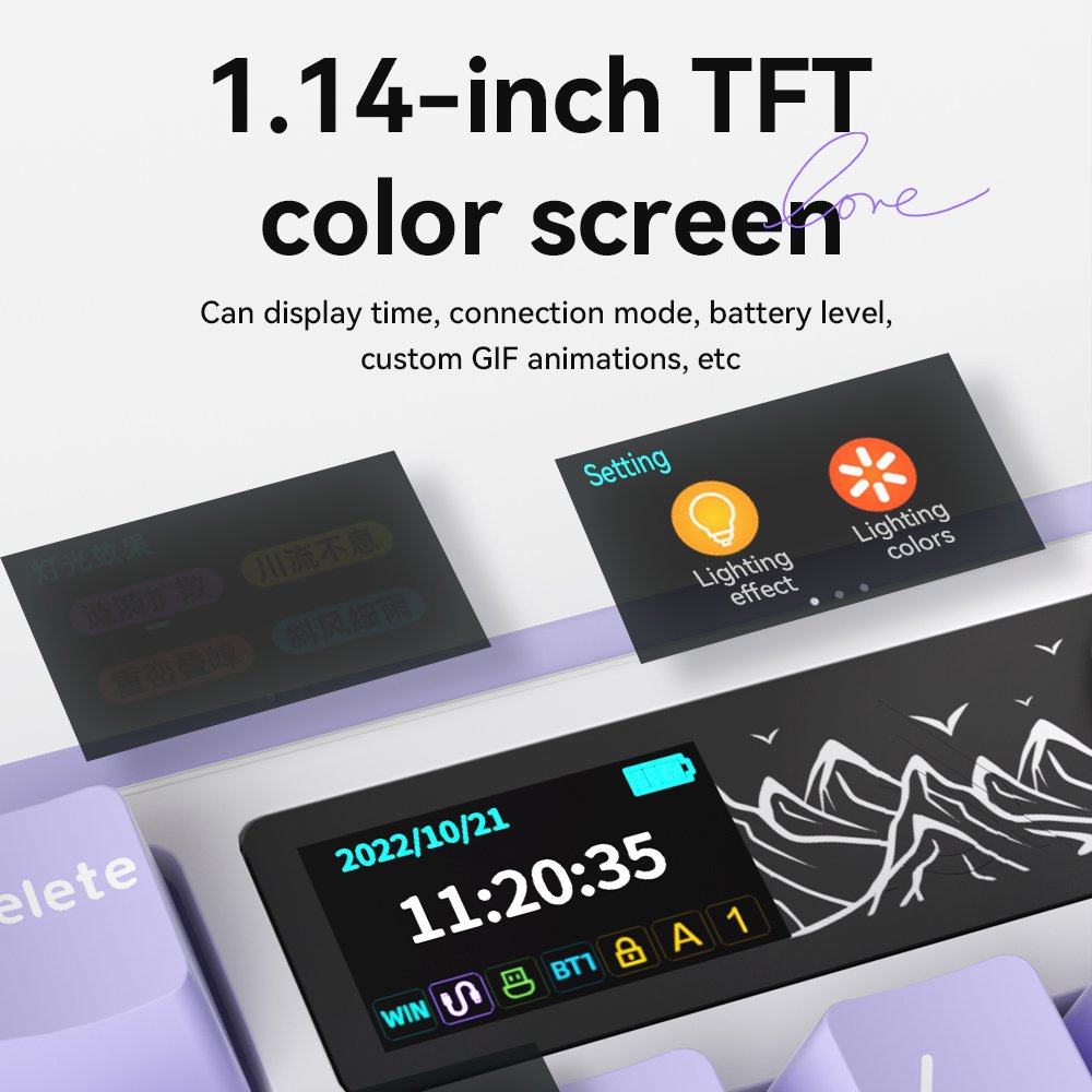 AJAZZ AK980 RGB Wireless Wired keyboard tri-mode BT 2.4G Mechanical Switch Gaming Mechanical Keyboard Type C