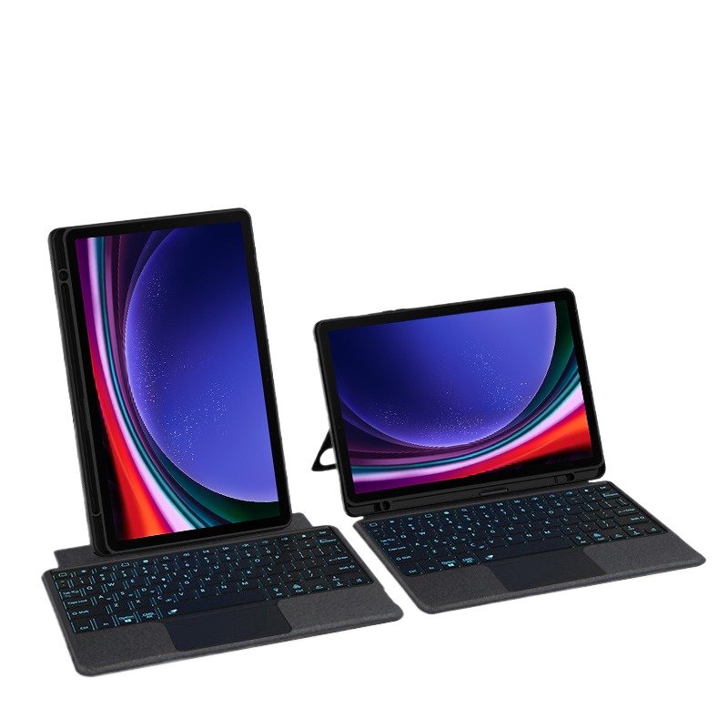 Suitable for Samsung S9fe11 inch split magnetic suction rotating A9plus color backlit keyboard leather case A8 cover