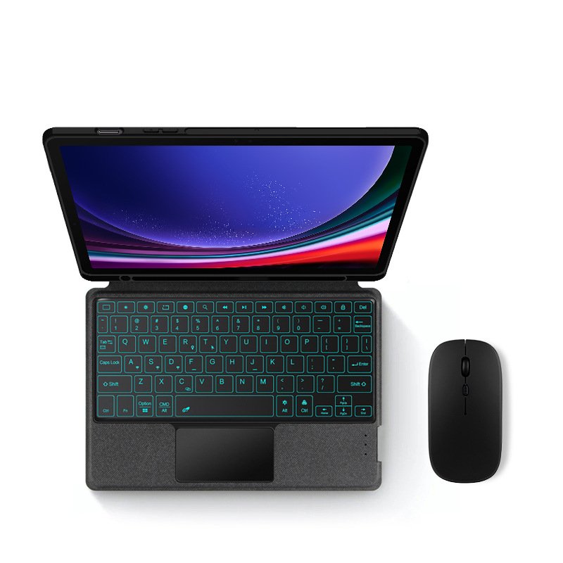 Suitable for Samsung S9fe11 inch split magnetic suction rotating A9plus color backlit keyboard leather case A8 cover