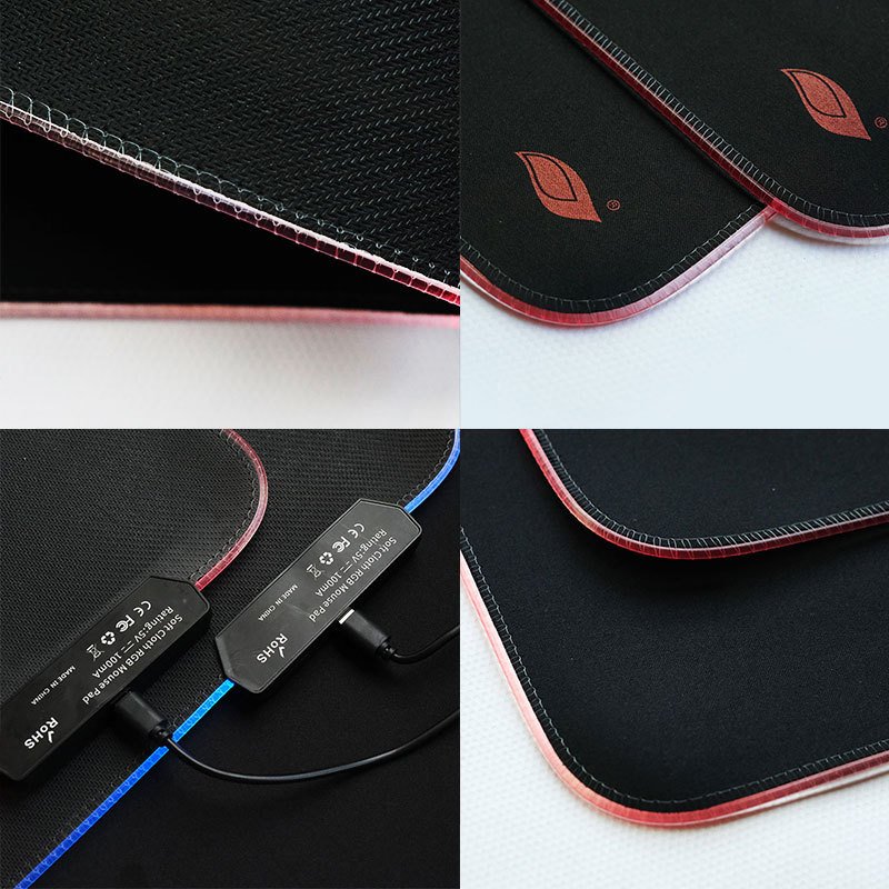 Custom High Quality Glowing RGB LED Mouse Pad and Keyboard Mat USB XXL Gaming Mousepad with 14 Glowing RGB Lights LOGO Custom