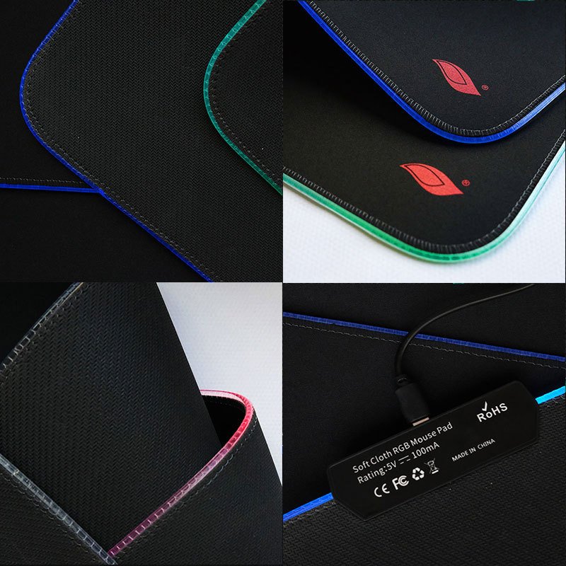 Custom High Quality Glowing RGB LED Mouse Pad and Keyboard Mat USB XXL Gaming Mousepad with 14 Glowing RGB Lights LOGO Custom