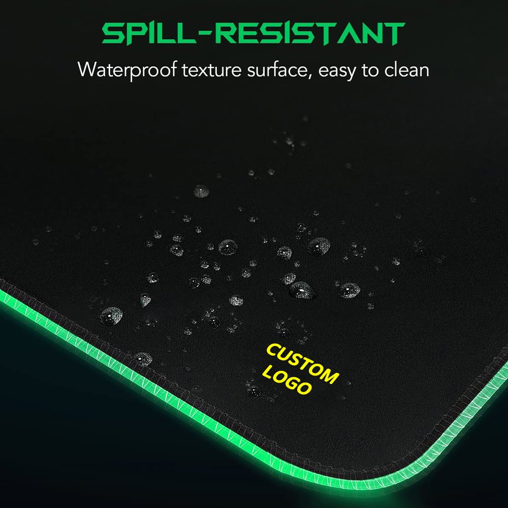 Custom High Quality Glowing RGB LED Mouse Pad and Keyboard Mat USB XXL Gaming Mousepad with 14 Glowing RGB Lights LOGO Custom