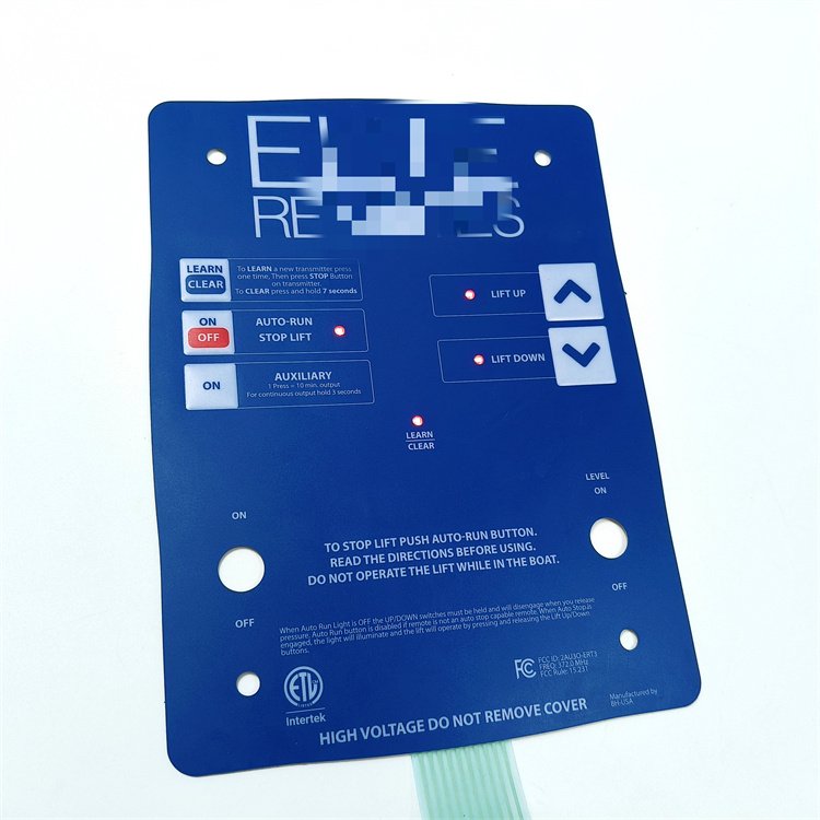 Custom Membrane Keypad Push Button Membrane Switch with Adhesive and LEDs for Industrial Controller