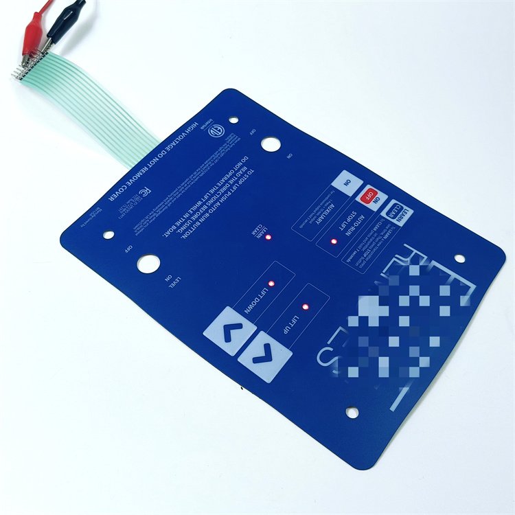 Custom Membrane Keypad Push Button Membrane Switch with Adhesive and LEDs for Industrial Controller