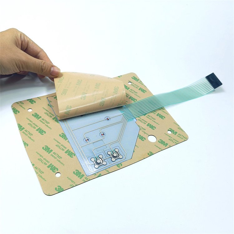 Custom Membrane Keypad Push Button Membrane Switch with Adhesive and LEDs for Industrial Controller
