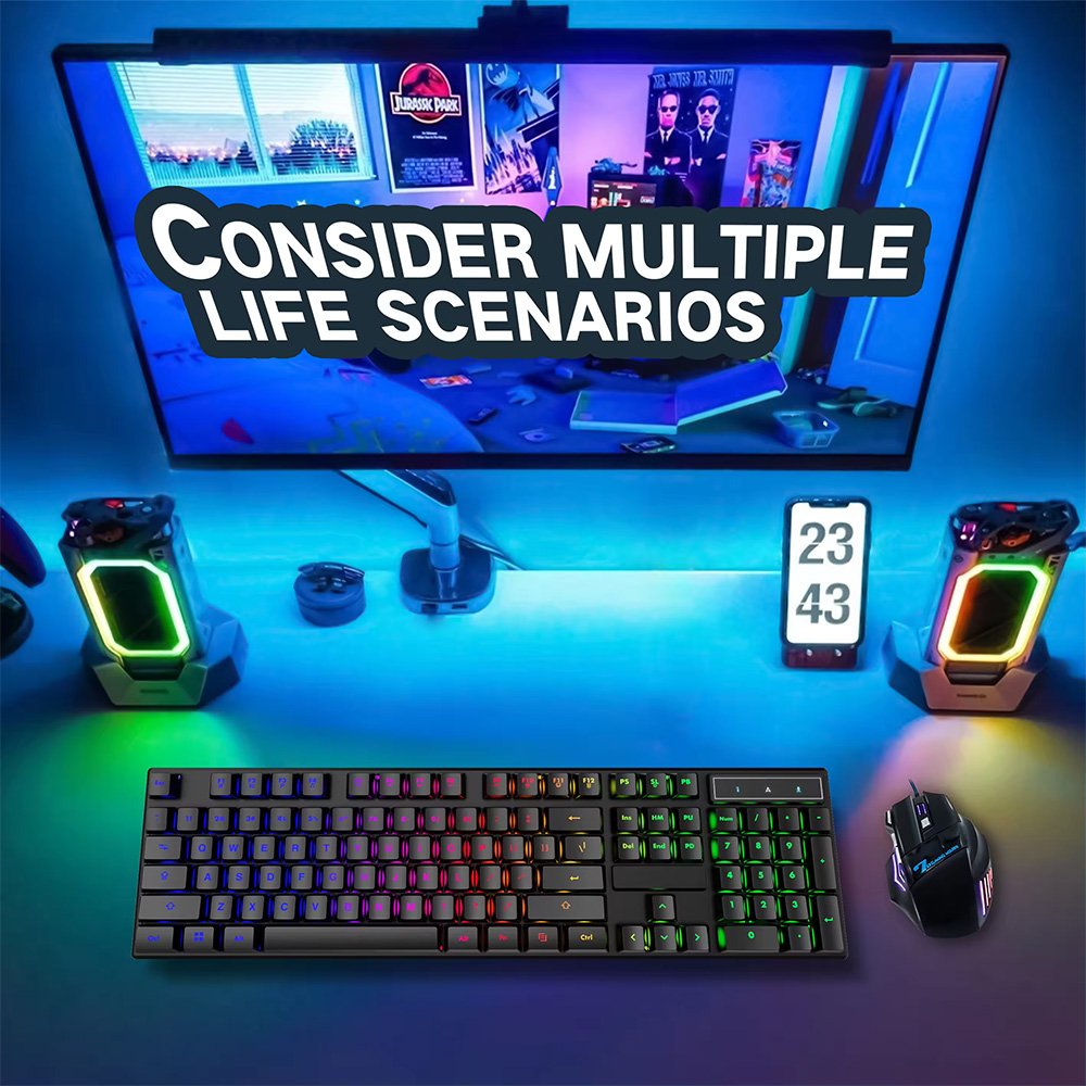 Gamer Keyboard Backlight Mechanical Feeling Keyboard With Full Size Computer Mouse Set USB Keyboard Taclados for Game