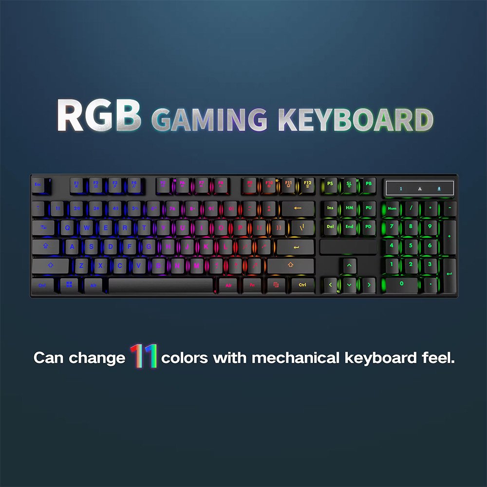 Gamer Keyboard Backlight Mechanical Feeling Keyboard With Full Size Computer Mouse Set USB Keyboard Taclados for Game