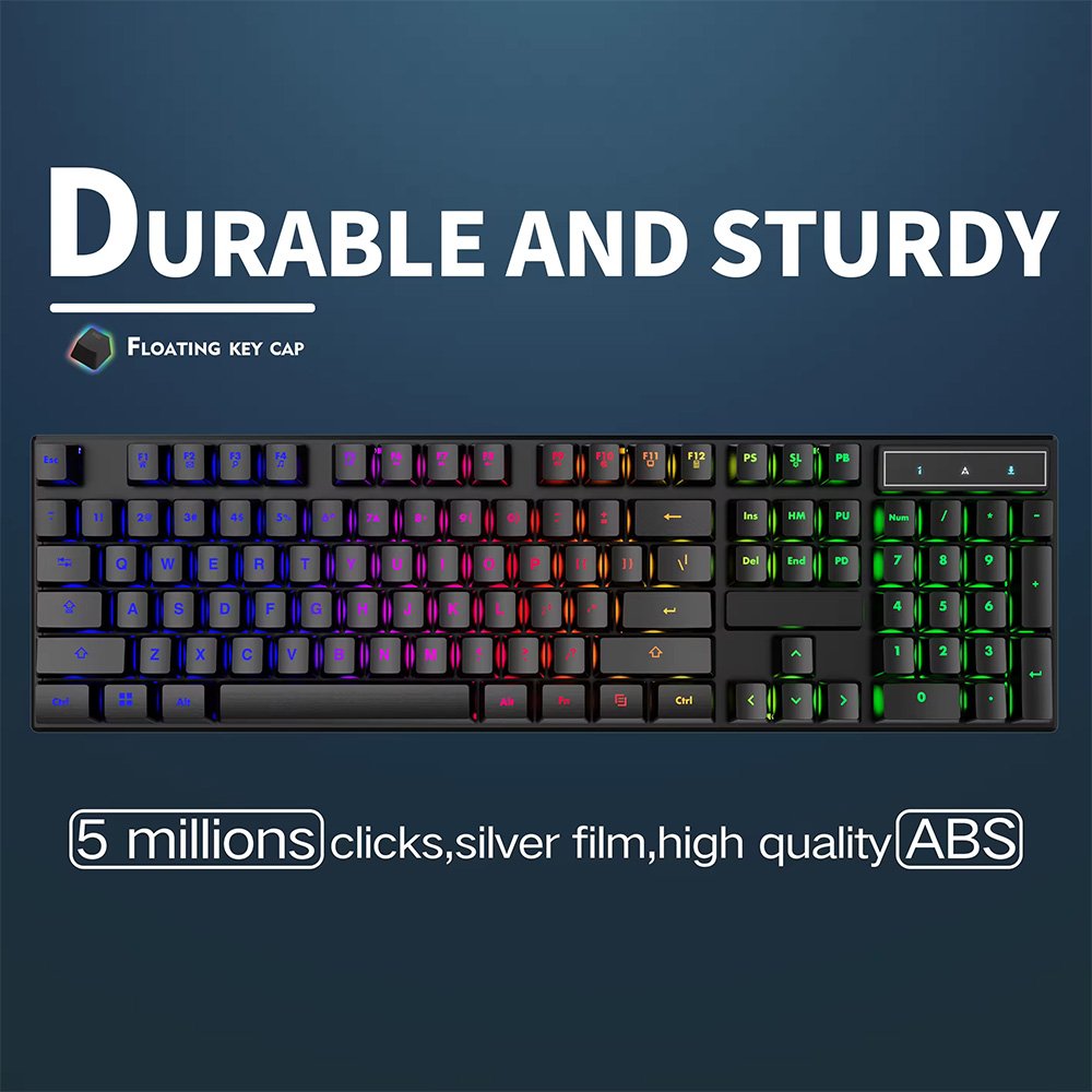 Gamer Keyboard Backlight Mechanical Feeling Keyboard With Full Size Computer Mouse Set USB Keyboard Taclados for Game