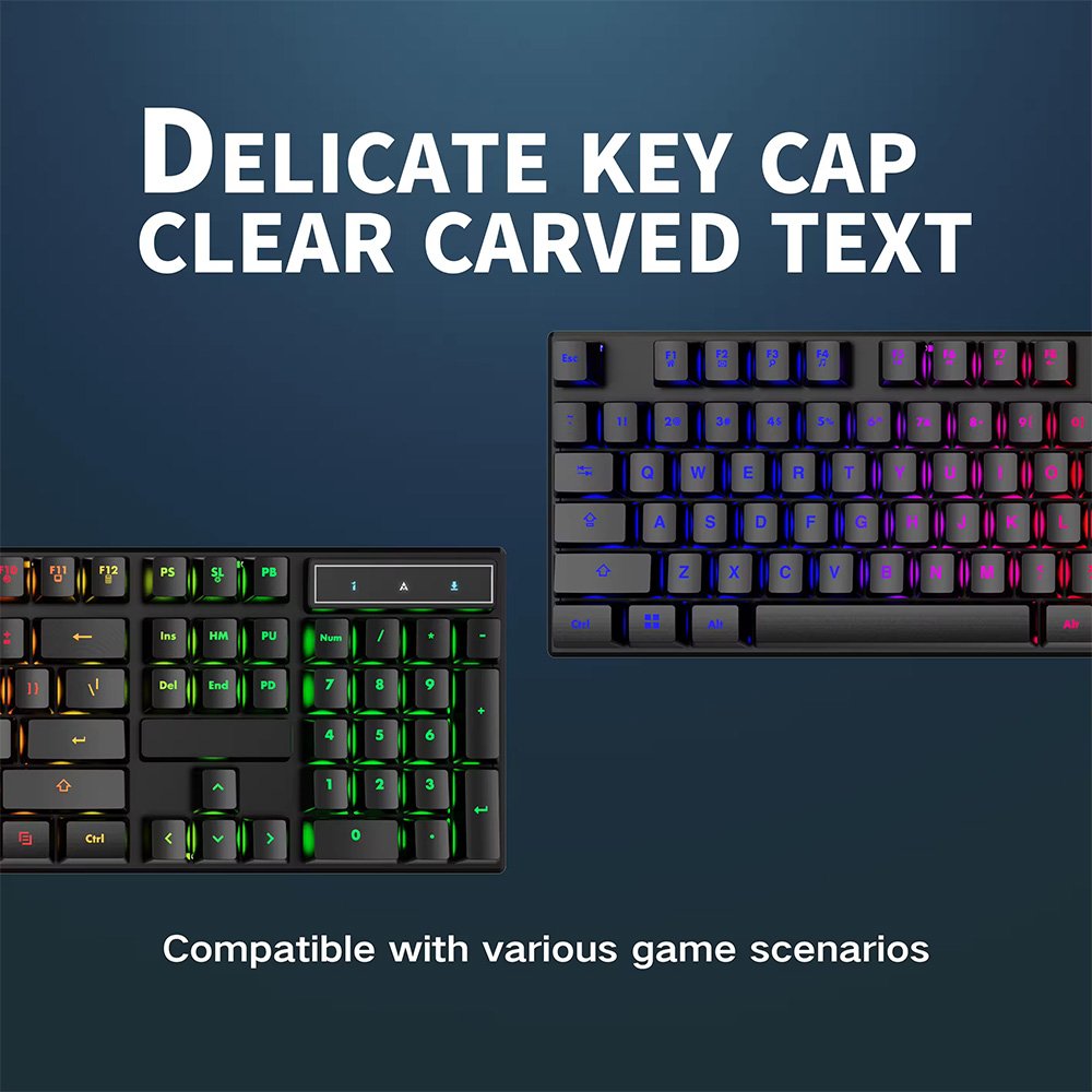 Gamer Keyboard Backlight Mechanical Feeling Keyboard With Full Size Computer Mouse Set USB Keyboard Taclados for Game