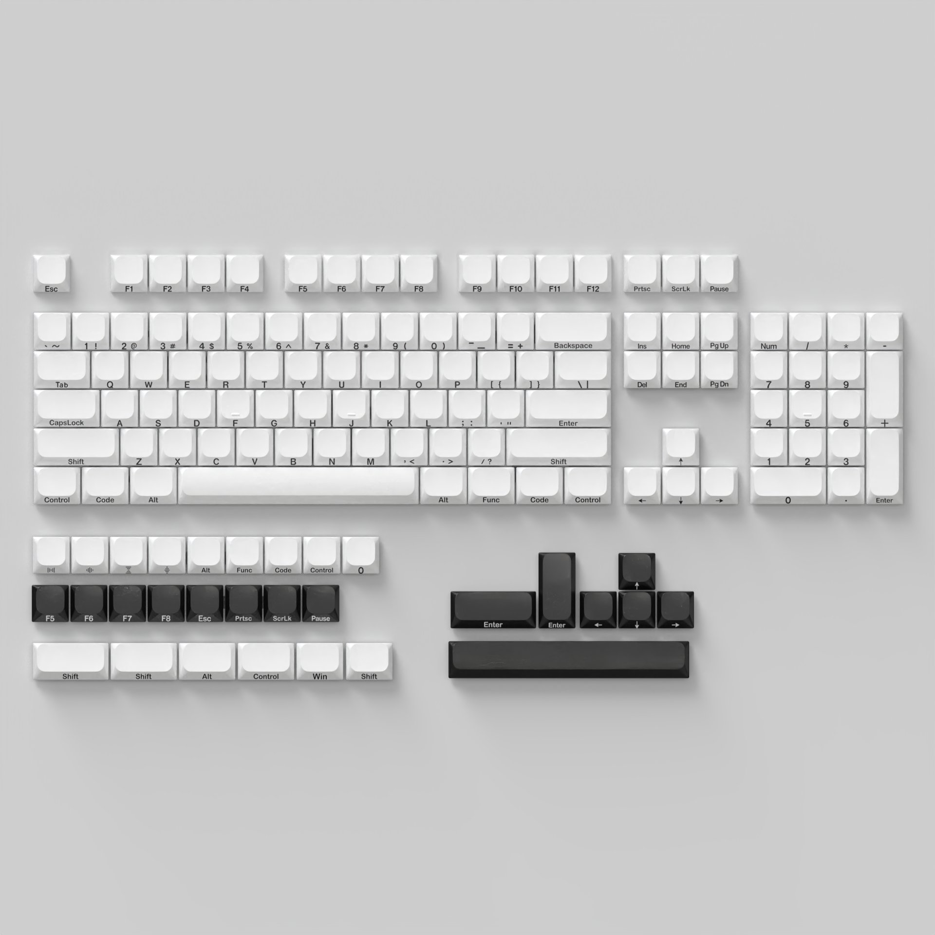 Tecsee Side-printed low-profile keycaps for 60% 65% 75% 80% 100% complete keycaps for 100% Cherry MX switch mechanical keyboards